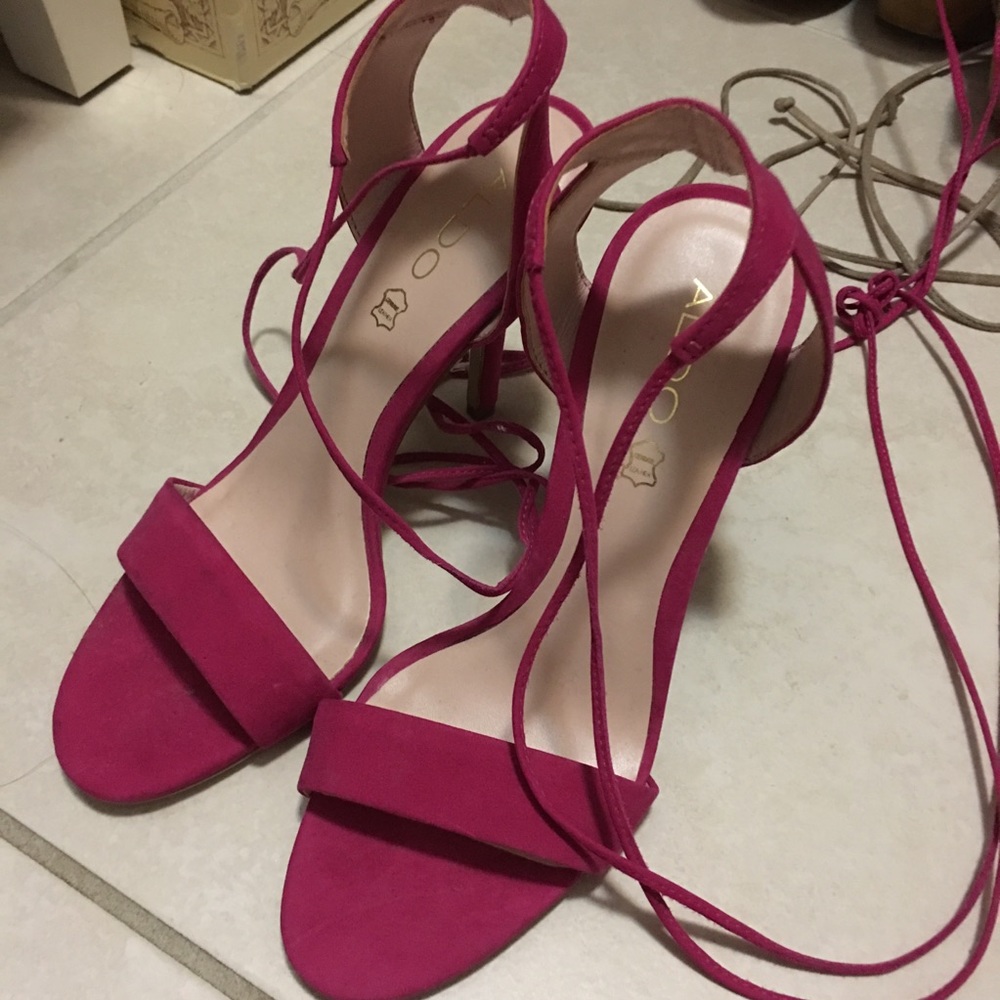Aldo fushia pink strappy heels
